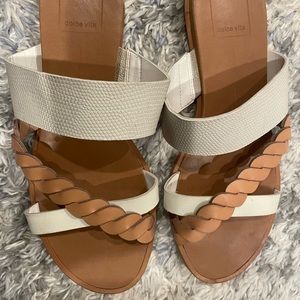 Dolce Vita white and beige flats